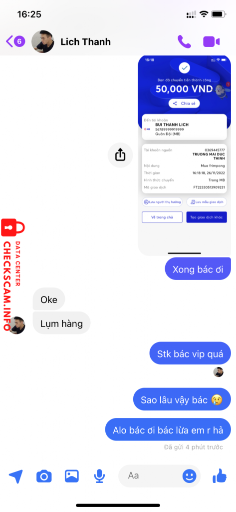 対する証拠 Bùi Thanh Lịch