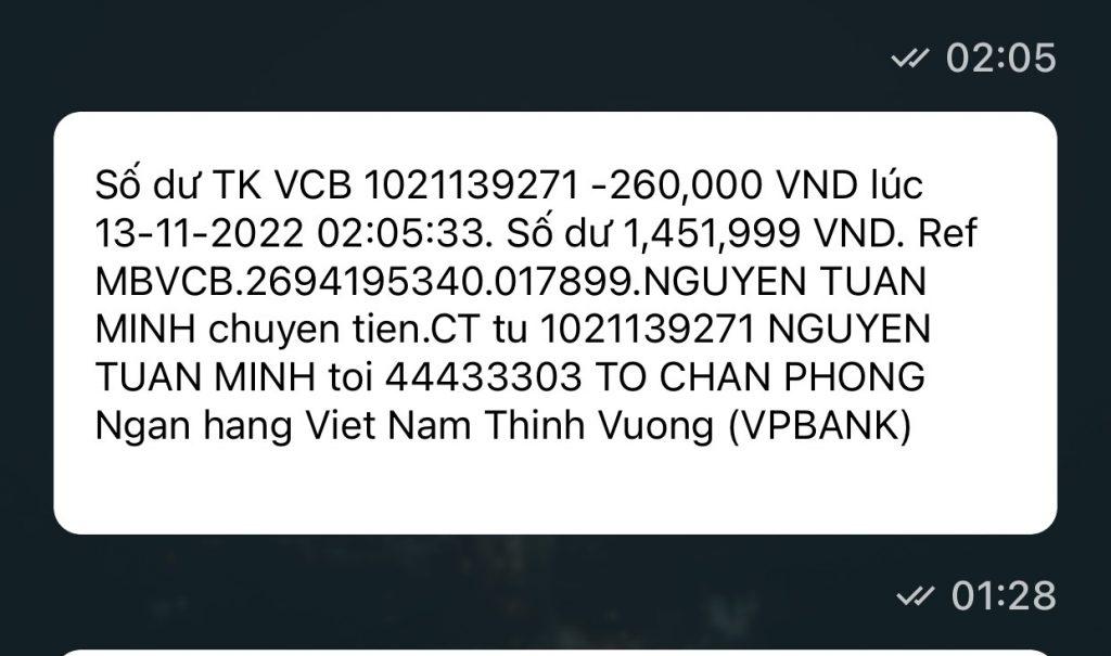 หลักฐานที่เป็นโทษต่อ Tô Chấn Phong