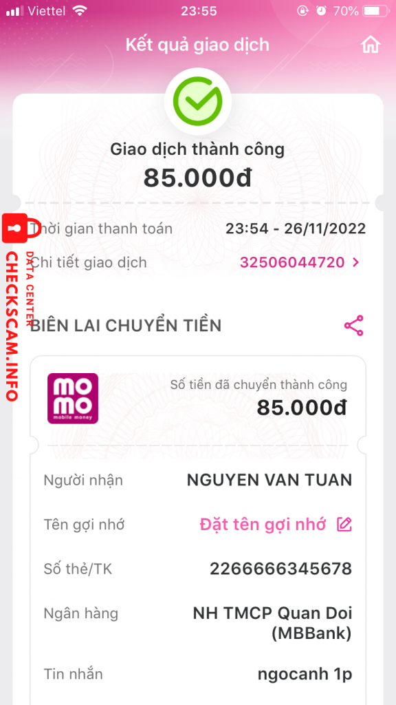 対する証拠 Nguễn văn tuấn