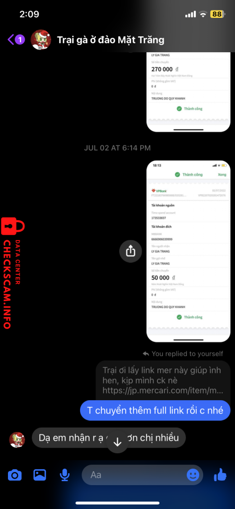 対する証拠 LÝ GIA TRANG