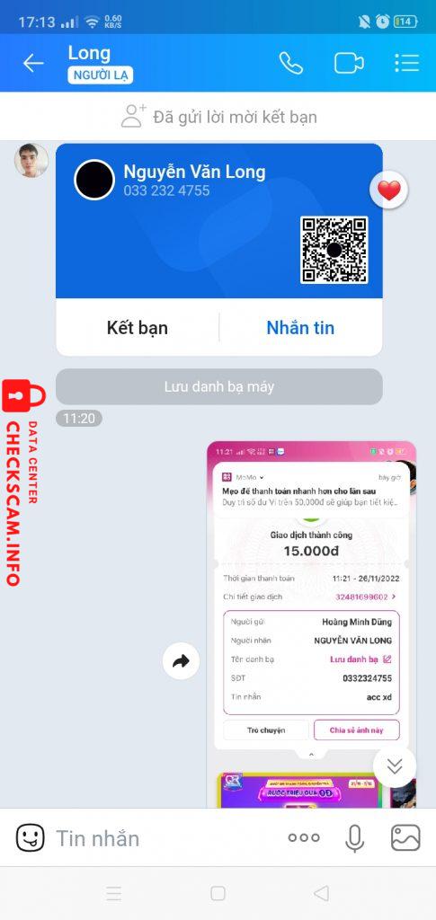 対する証拠 NGUYỄN VĂN LONG