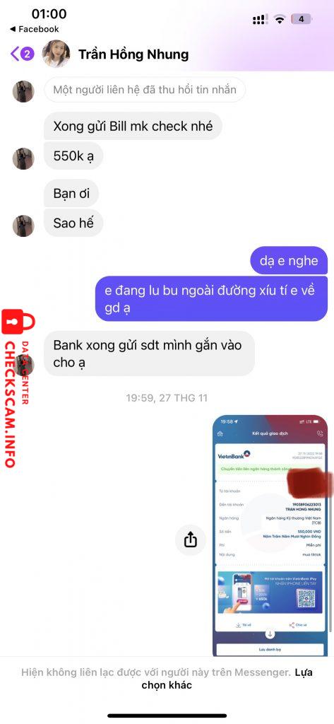 対する証拠 TRẦN HỒNG NHUNG