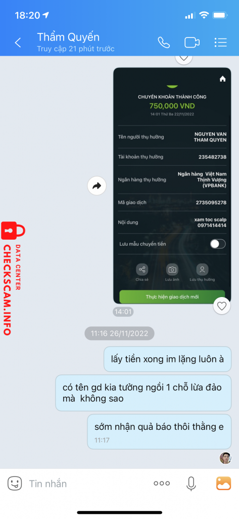 対する証拠 Nguyễn Văn Thẩm Quyến
