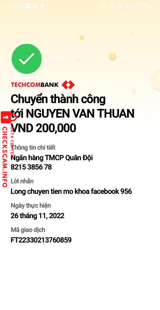 対する証拠 Nguyễn Văn Thuận