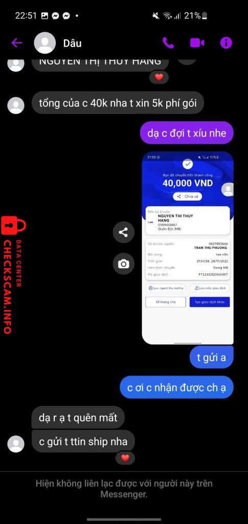 対する証拠 NGUYEN THI THUY HANG