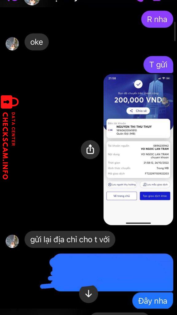 対する証拠 NGUYEN THI THU THUY 