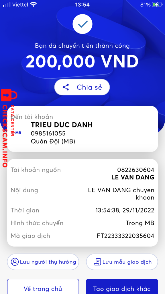 対する証拠 Triệu đức danh