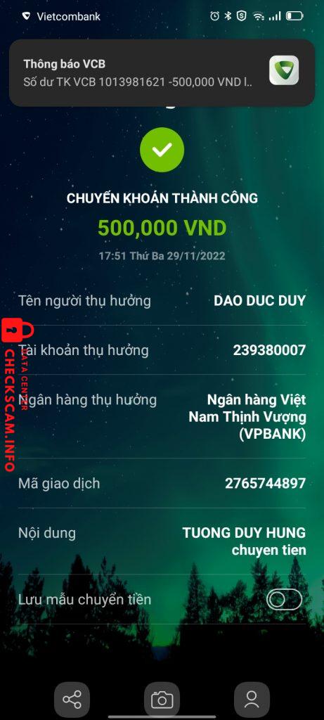 Bewijs tegen Đào Đức Duy
