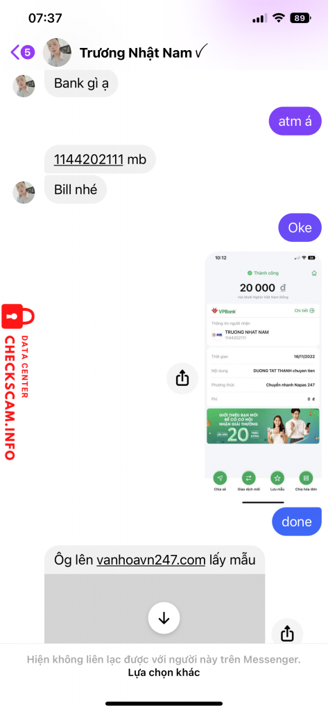 Bewijs tegen TRUONG NHAT NAM