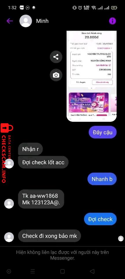 Αποδεικτικά στοιχεία κατά NGUYỄN CÔNG MINH