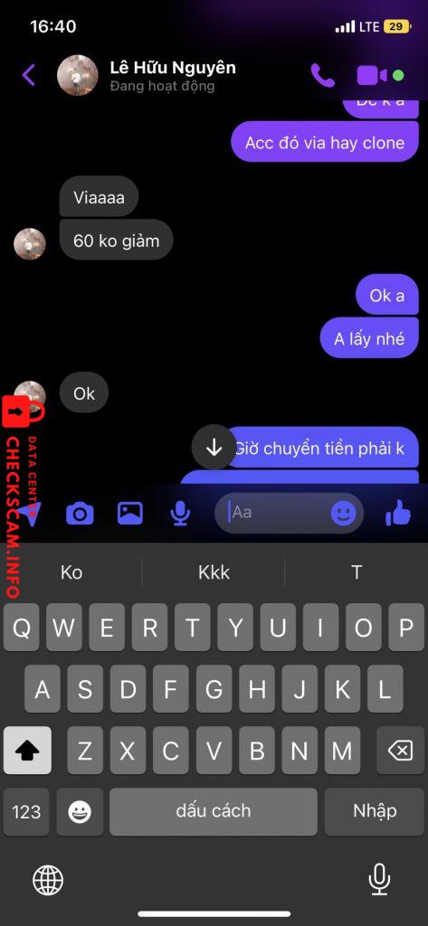 Αποδεικτικά στοιχεία κατά Lê Hữu Nguyên