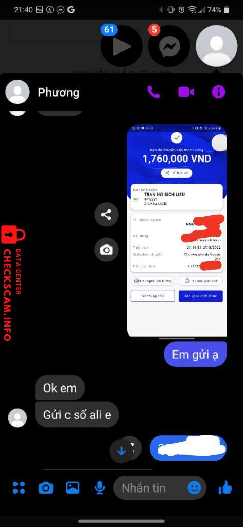 Αποδεικτικά στοιχεία κατά Trần hồ bích liễu 