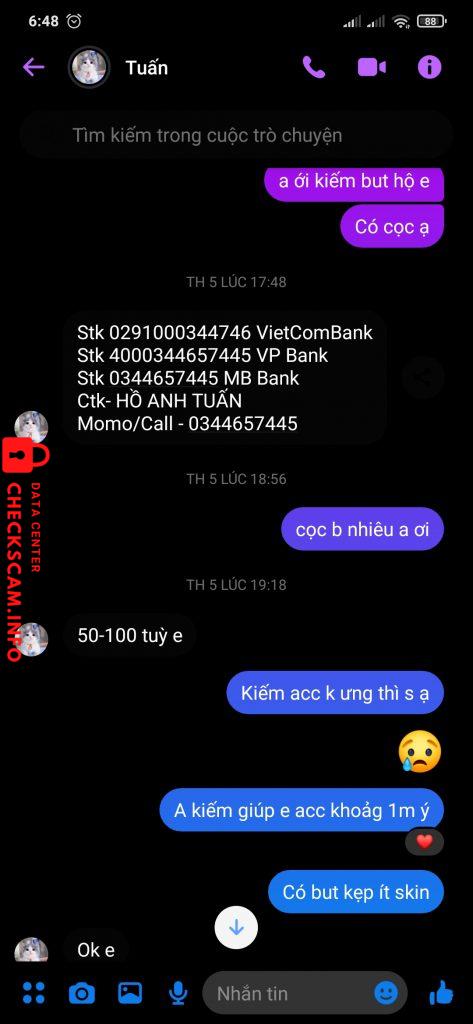 Bewijs tegen HỒ ANH TUẤN