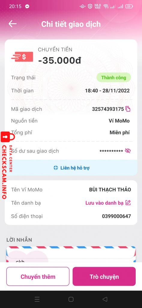 Bewijs tegen BUI THACH THAO