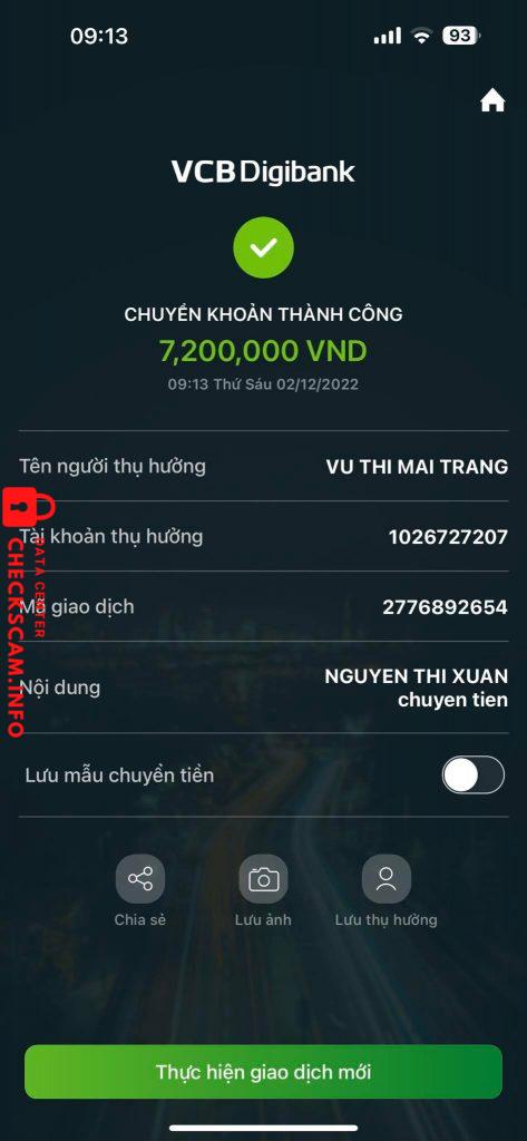 Αποδεικτικά στοιχεία κατά VŨ THỊ MAI TRANG