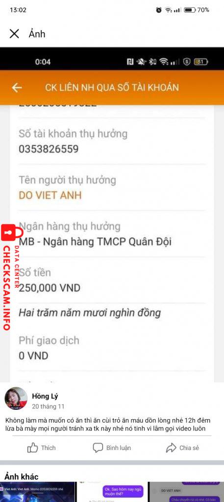 Αποδεικτικά στοιχεία κατά DO VIET ANH