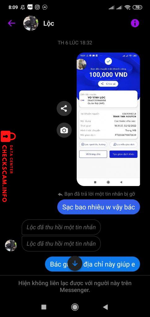 Αποδεικτικά στοιχεία κατά VO VINH LOC