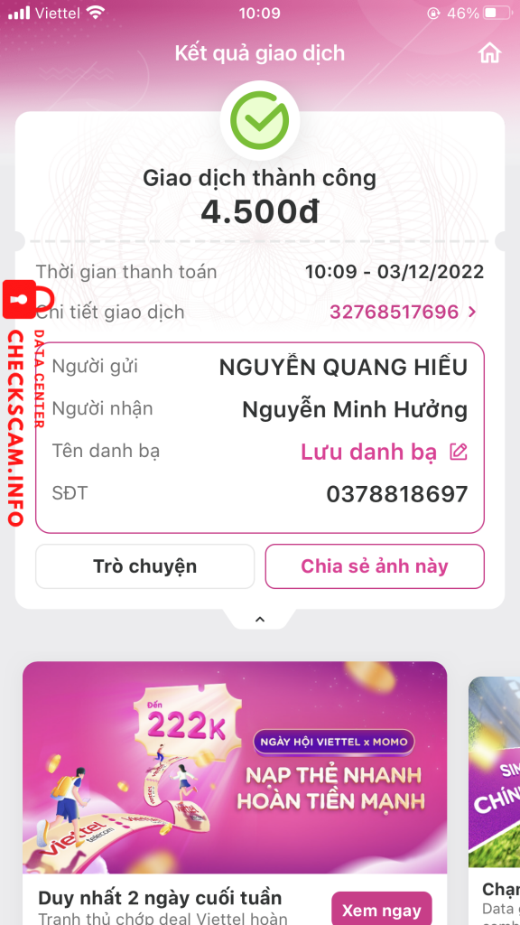 Αποδεικτικά στοιχεία κατά Nguyễn Minh Hưởng