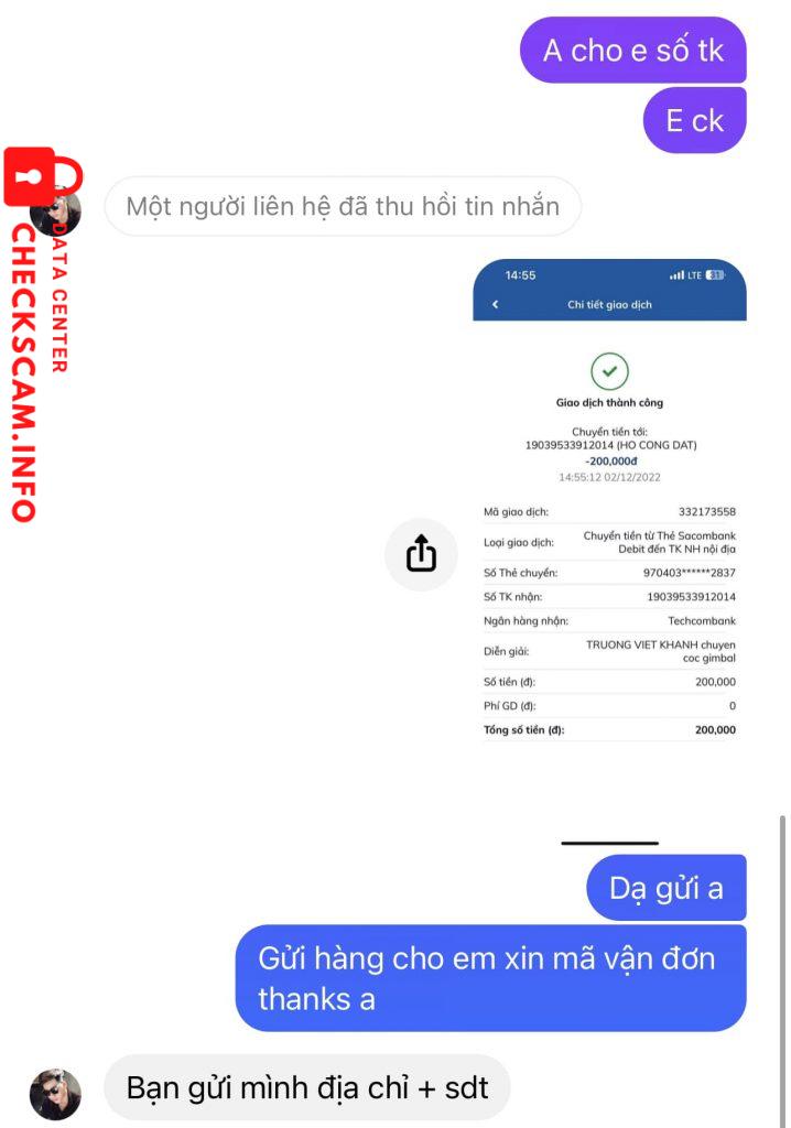 Αποδεικτικά στοιχεία κατά HO CONG DAT