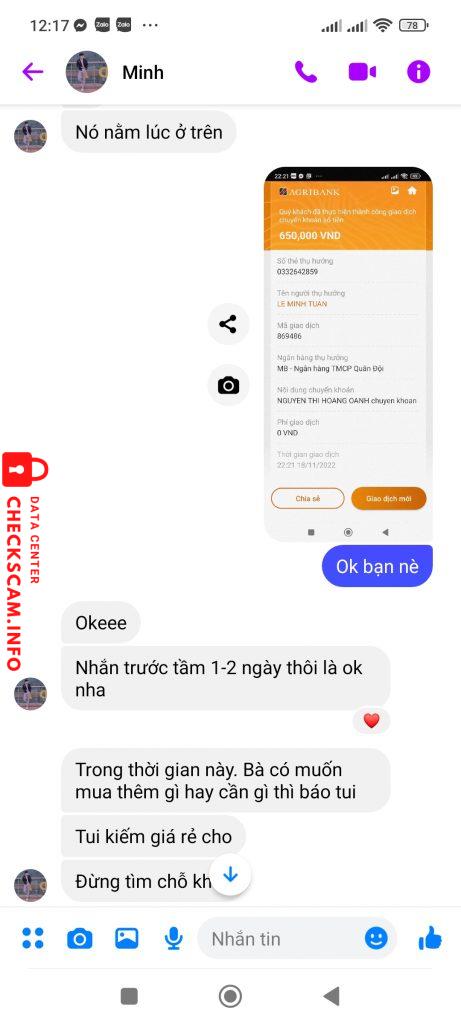 Αποδεικτικά στοιχεία κατά Lê Minh Tuấn