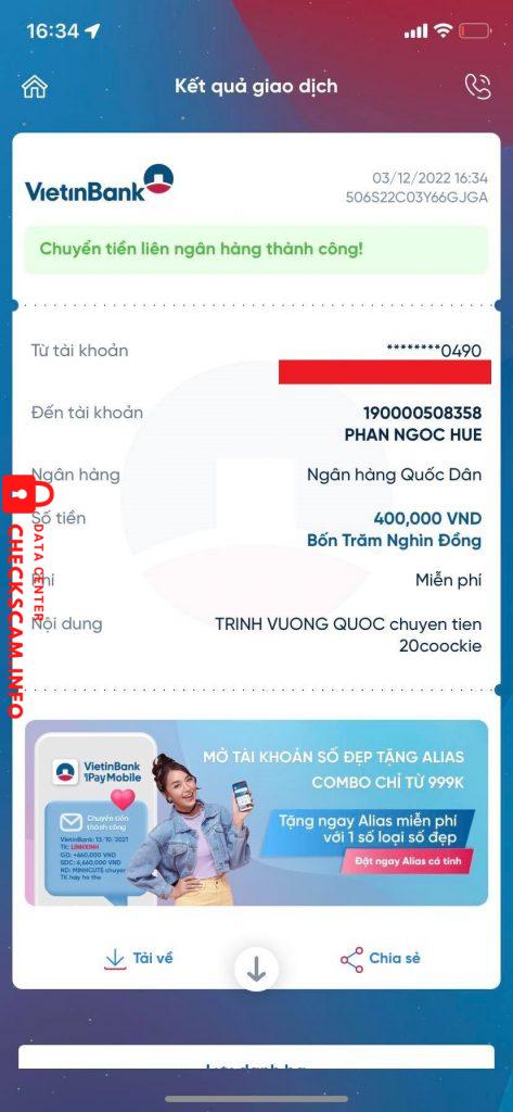 Αποδεικτικά στοιχεία κατά PHAN NGOC HUE