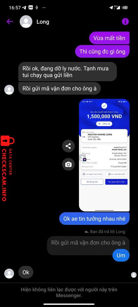 Αποδεικτικά στοιχεία κατά Nguyen Hoang Long