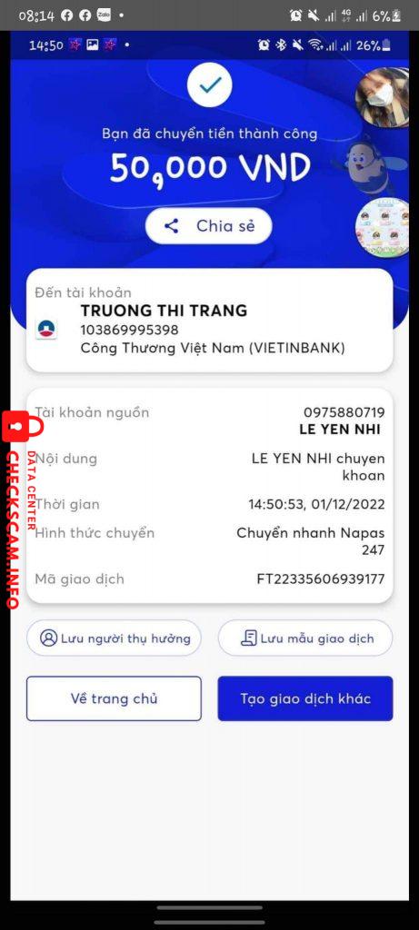 Αποδεικτικά στοιχεία κατά TRUONG THI TRANG