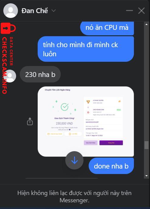 Αποδεικτικά στοιχεία κατά Che Hoang Dan