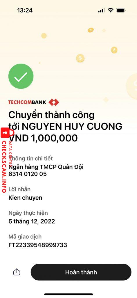 Αποδεικτικά στοιχεία κατά Nguyen Huy Cuong