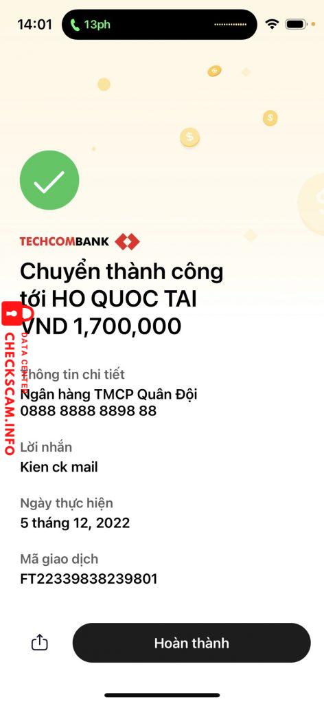 Bằng chứng chống lại Ho Quoc Tai