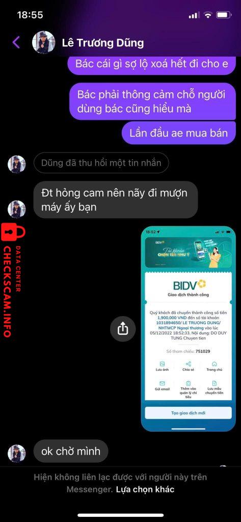 Bằng chứng chống lại Le Truong Dung