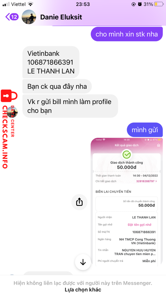 Bewijs tegen LE THANH LAN