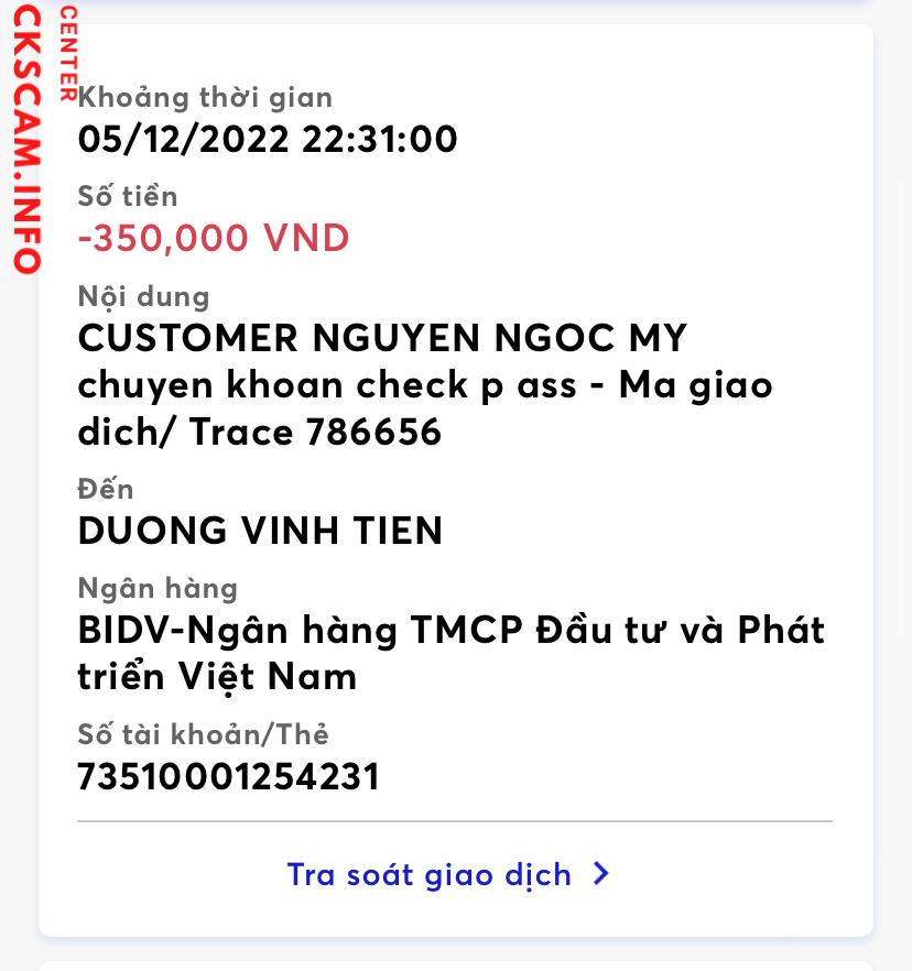 Bewijs tegen Duong Vinh Tien