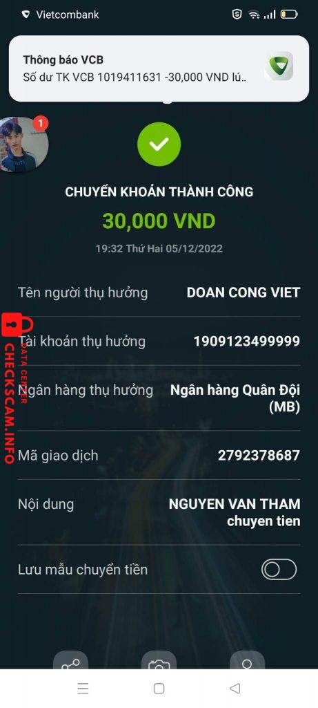 Evidence against Hoành Việt Ca