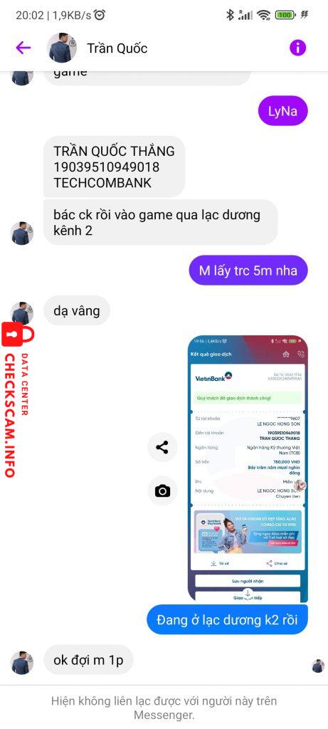 Evidence against Trần Quốc Thắng