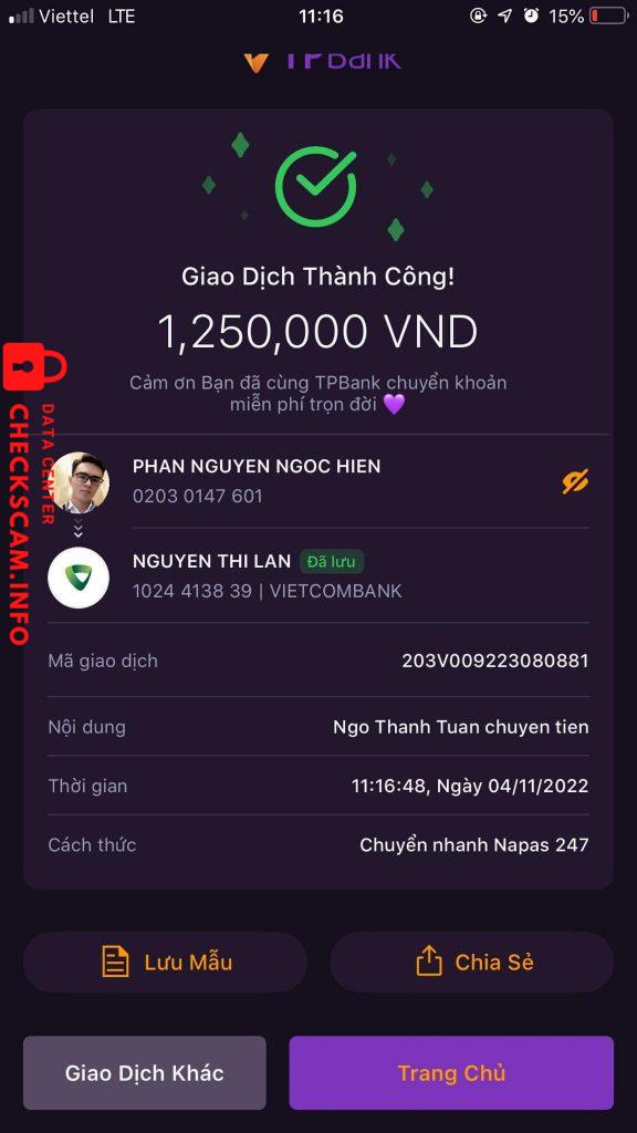 Evidence against NGUYEN THI LAN