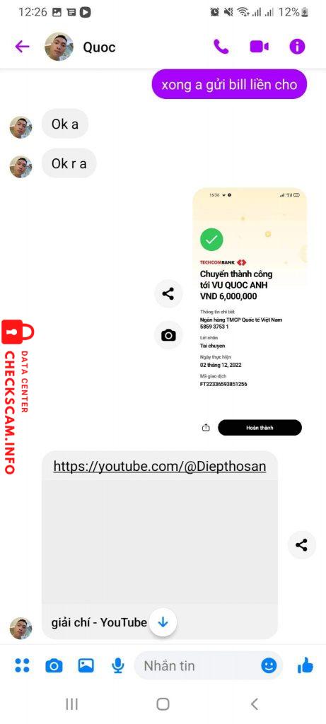 Evidence against Vũ Quốc Anh