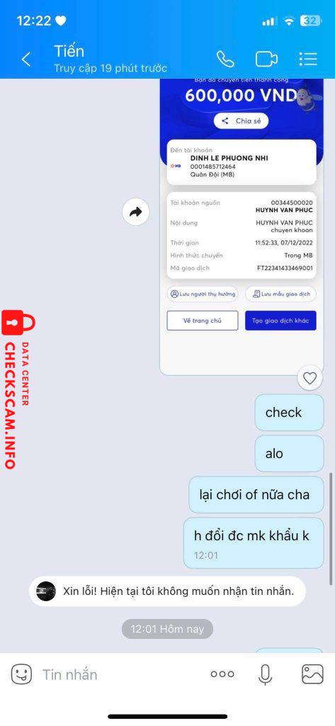Evidence against DINH LE PHUONG NHI