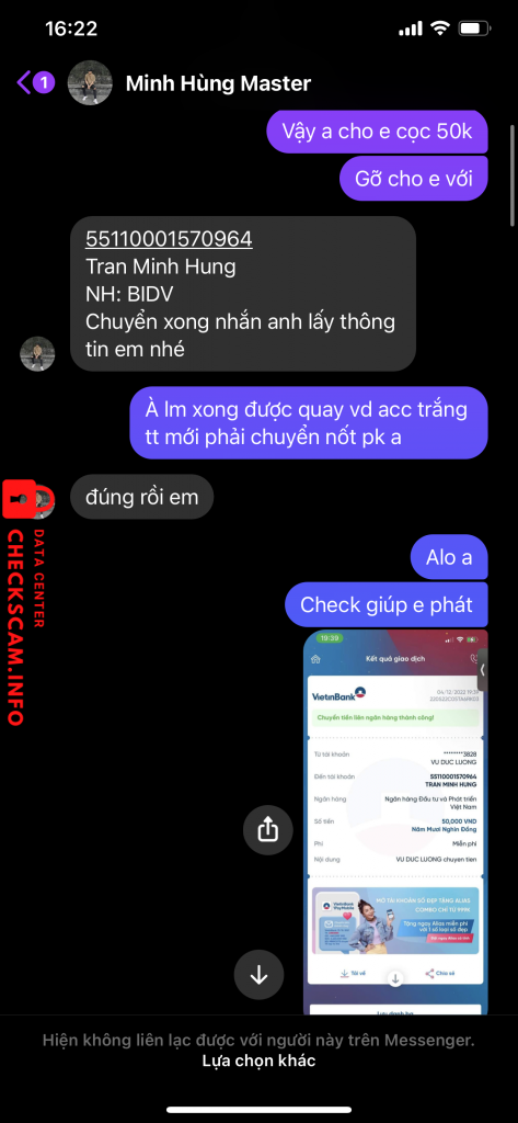 Evidence against TRAN MINH HUNG