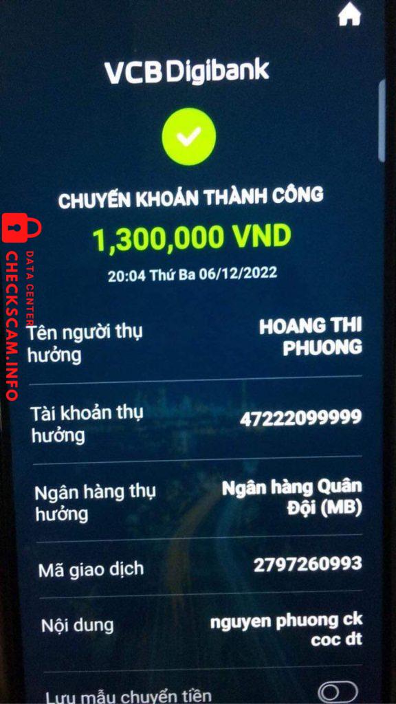 Αποδεικτικά στοιχεία κατά Hoang thi phuong