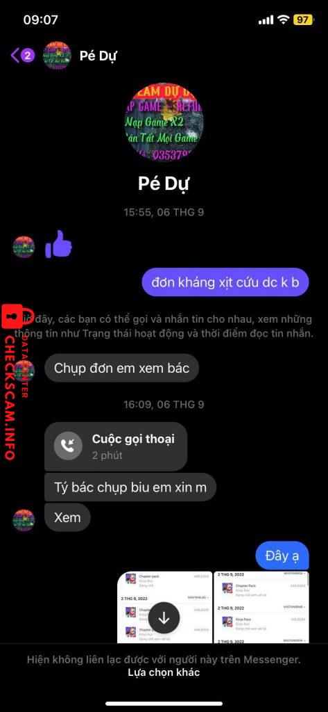 Evidence against Trần Văn Dự