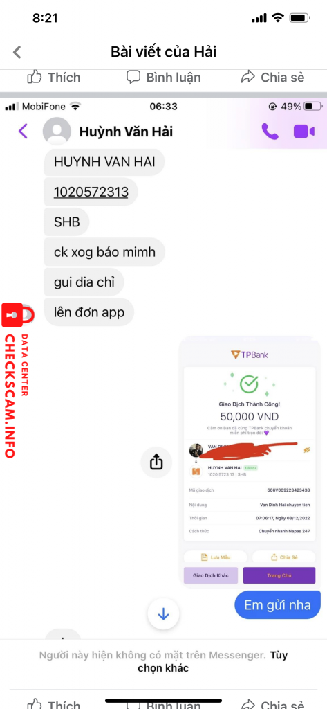 Evidence against Huynh van hai
