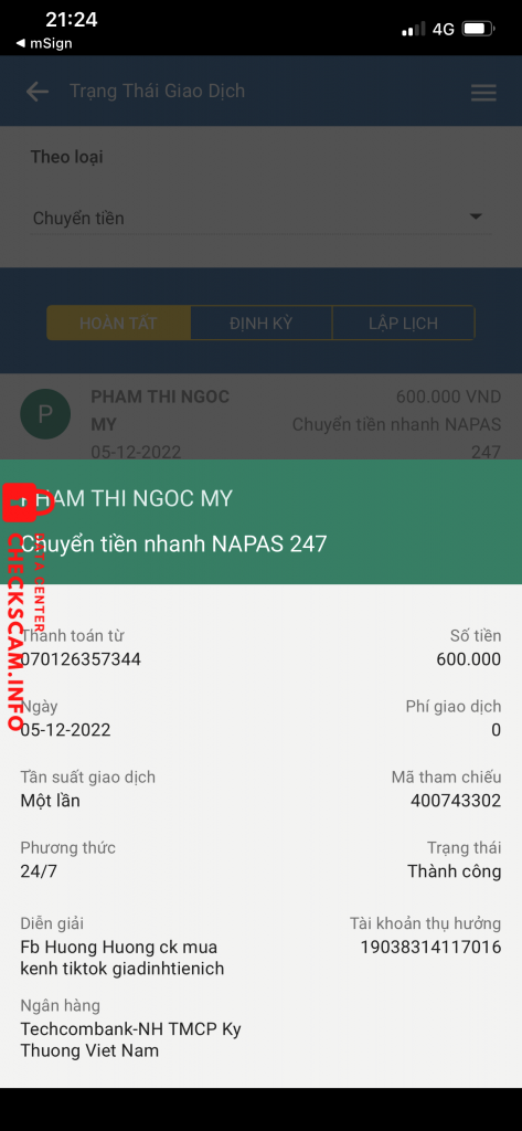 Evidence against Pham Thi Ngoc My