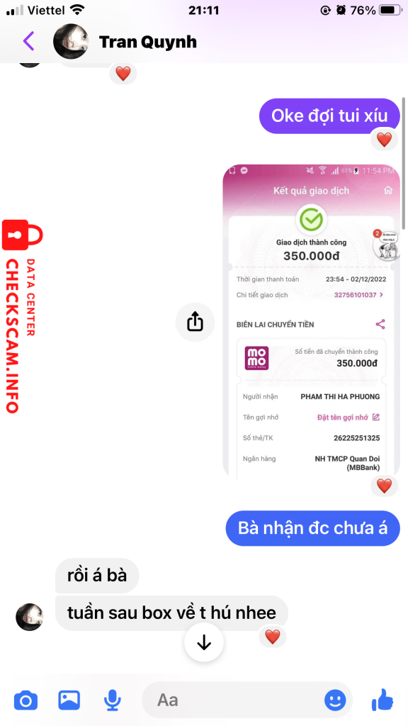 Evidence against pham thi ha phuong 
