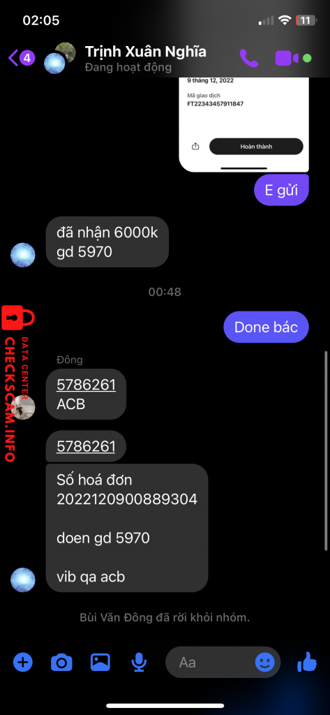 Evidence against Bui Van Dong