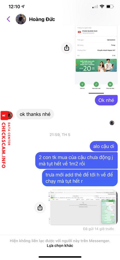 Evidence against PHẠM QUANG ĐỨC