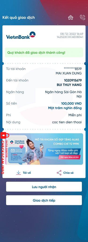 Evidence against Bui Thuy Hang