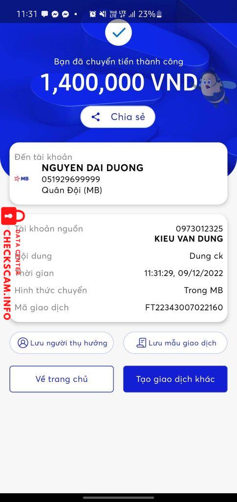 Evidence against Nguyen Dai Duong (Fake)