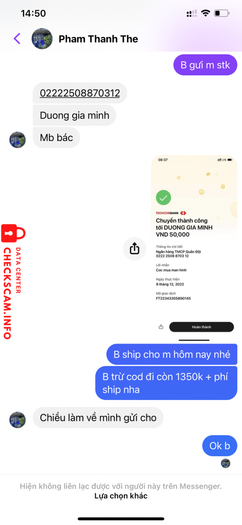 Evidence against Dương gia minh