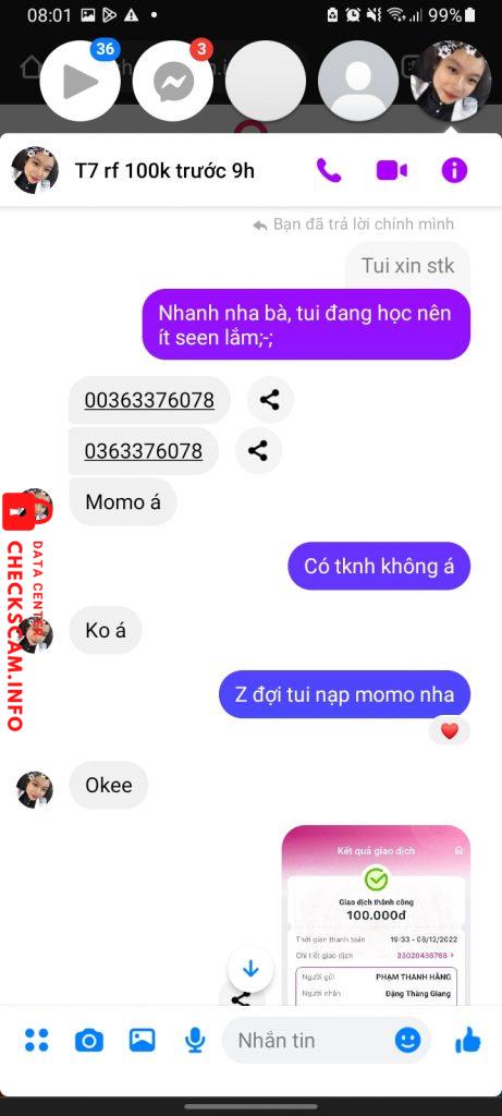 Evidence against Đặng Thàng Giang